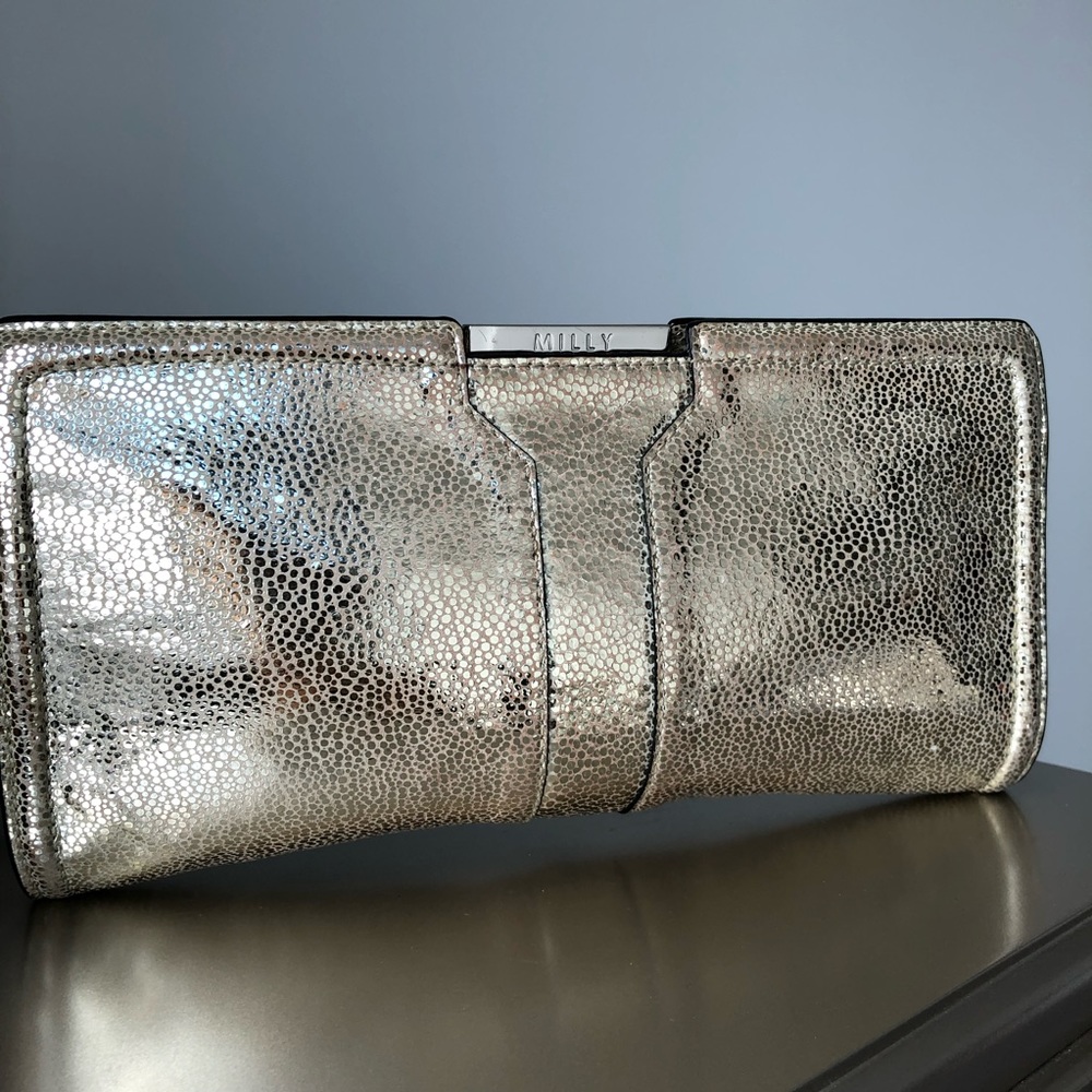 Milly leather clutch